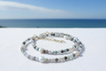 Grey Gemstone & Pearl Necklace Blue Sky