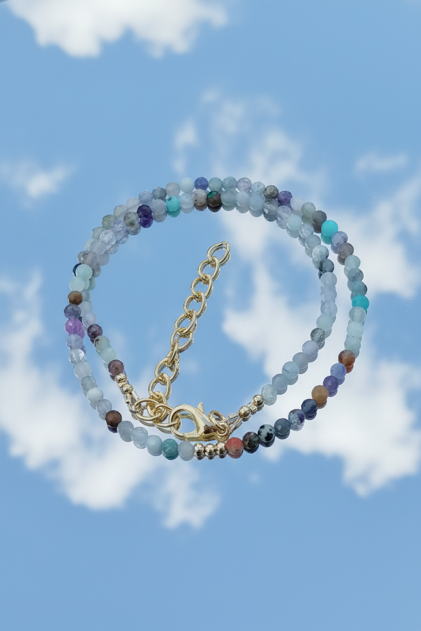 Multi-Gemstone Necklace Mirror Sky Reflection