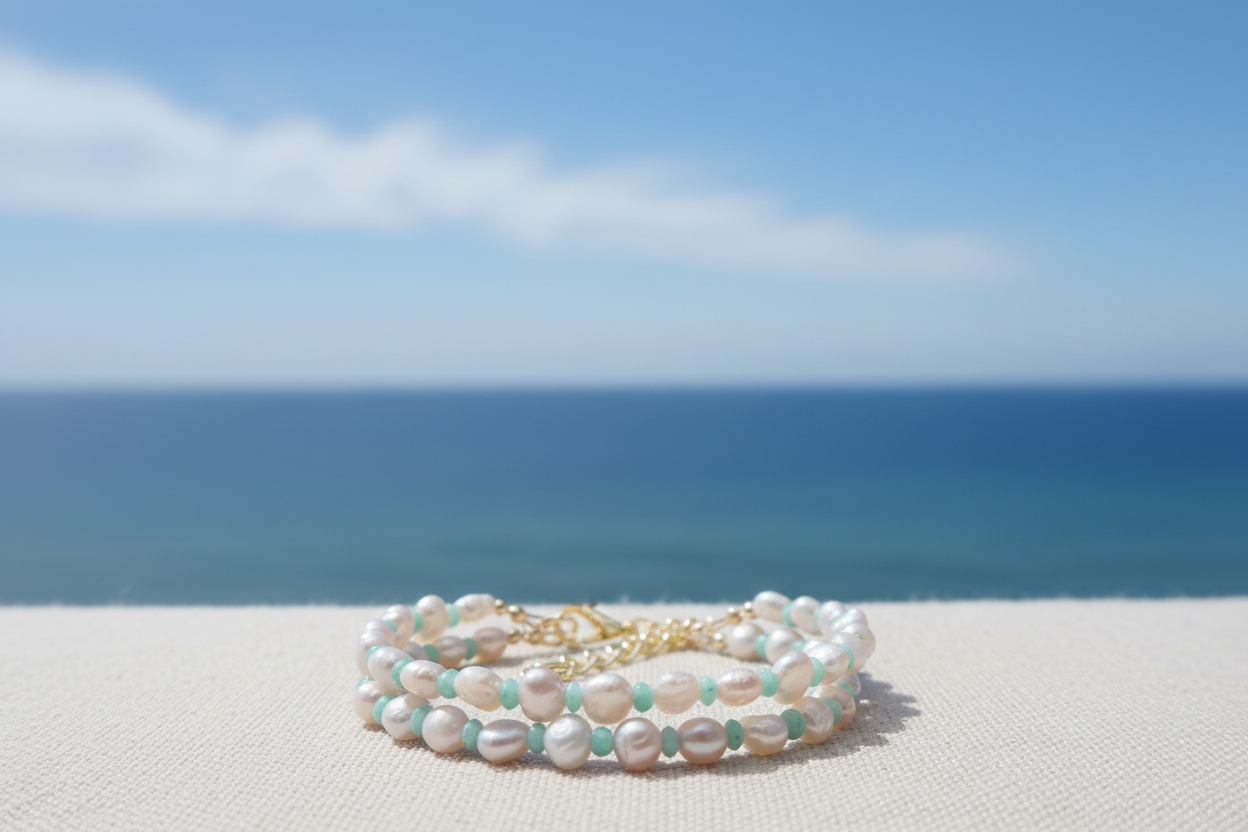 Pearl & Amazonite Blue Sky
