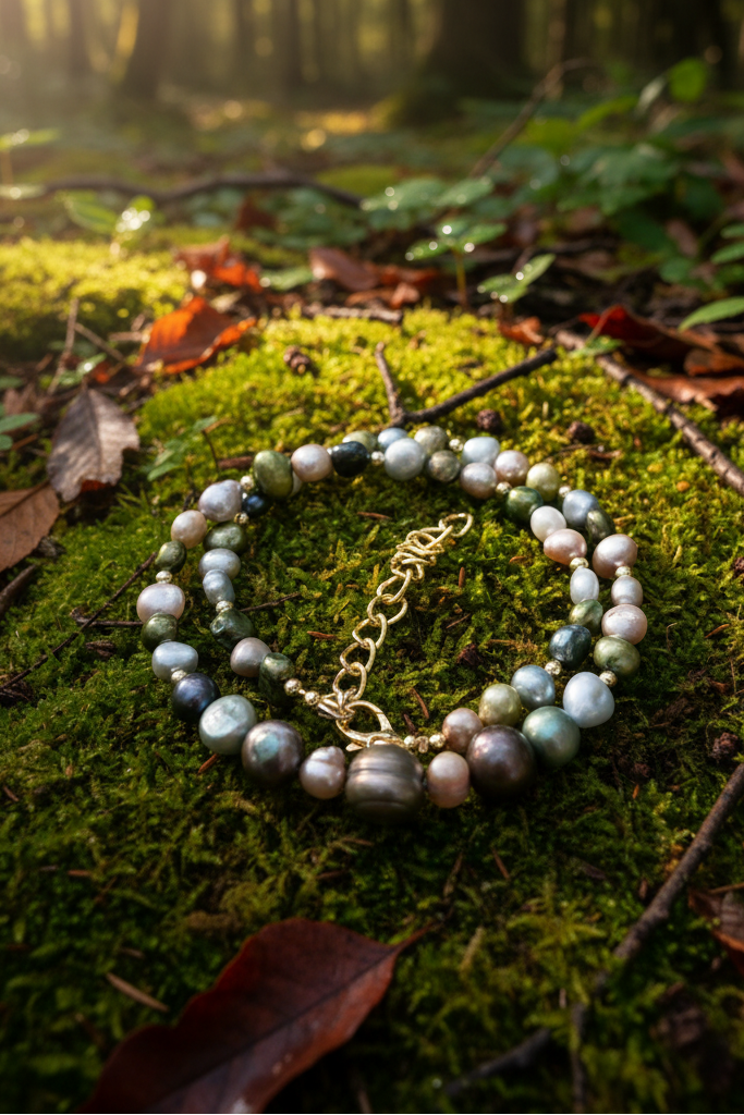 Pearl Necklace Forest Floor Scene