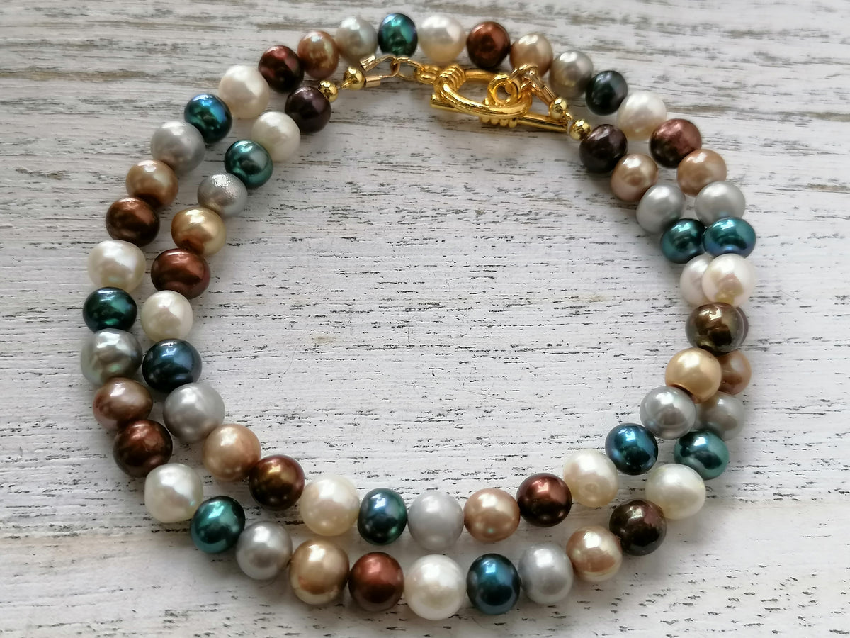 Cultured Freshwater Pearl Necklace Multitone