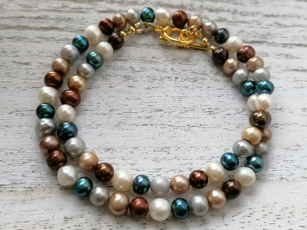 Cultured Freshwater Pearl Necklace Multitone