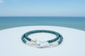 Teal Pearl Necklace with Blue Sky Horizon